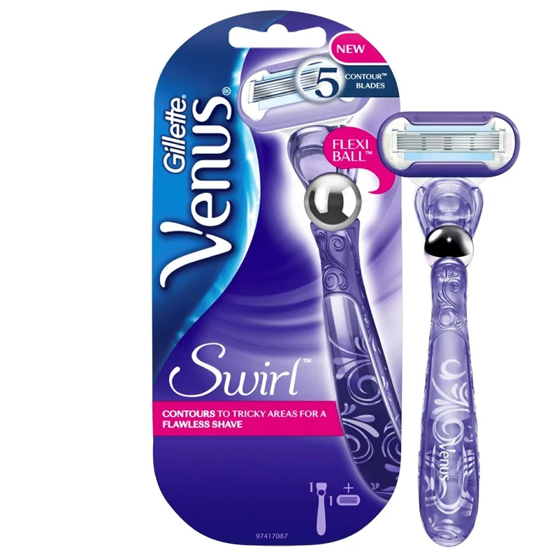 Gillette Venus Swirl Flexball Rasoio per donna + 1 testina di ricambio — Rasoio