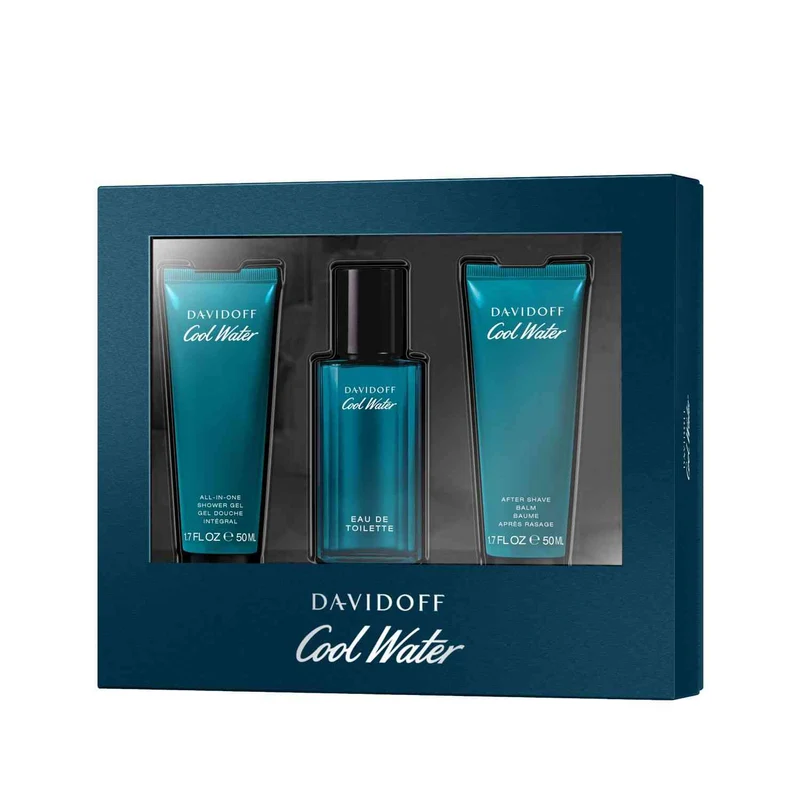 Davidoff Cool Water Man Eau de Toilette 40 ml + Gel Doccia 50 ml + Balsamo Dopobarba 50 ml — Eau de Toilette