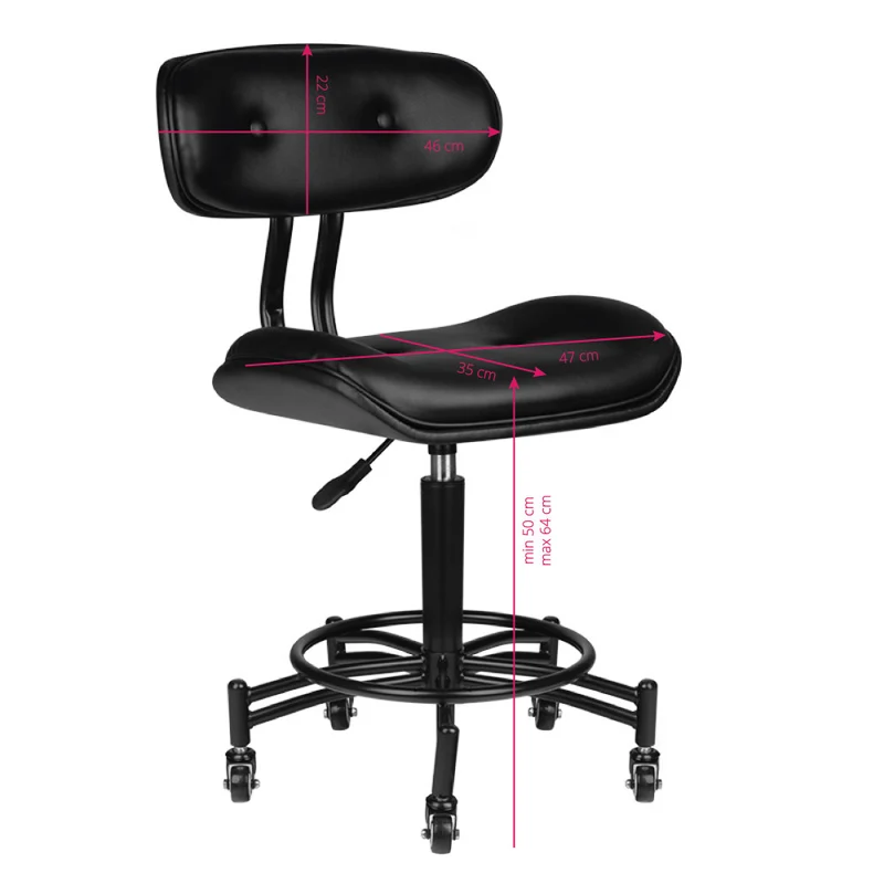 Gabbiano Sgabello Firenze nero — Sgabello estetico