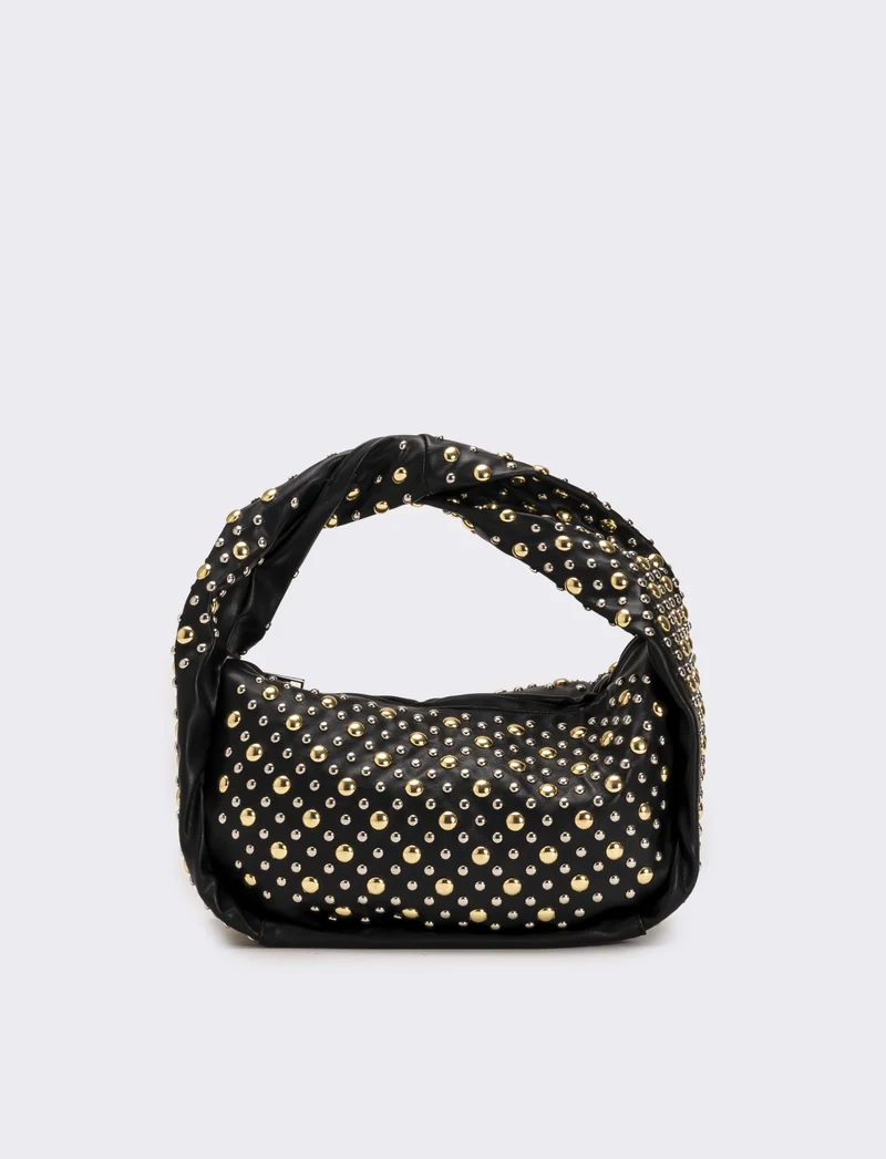 Borsa donna con borchie a bolla - Nero