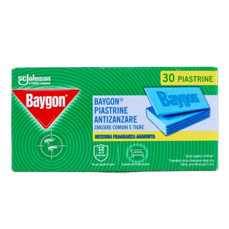 Baygon Piastrine antizanzare comuni e tigre 30 piastrine — Piastrine antizanzare