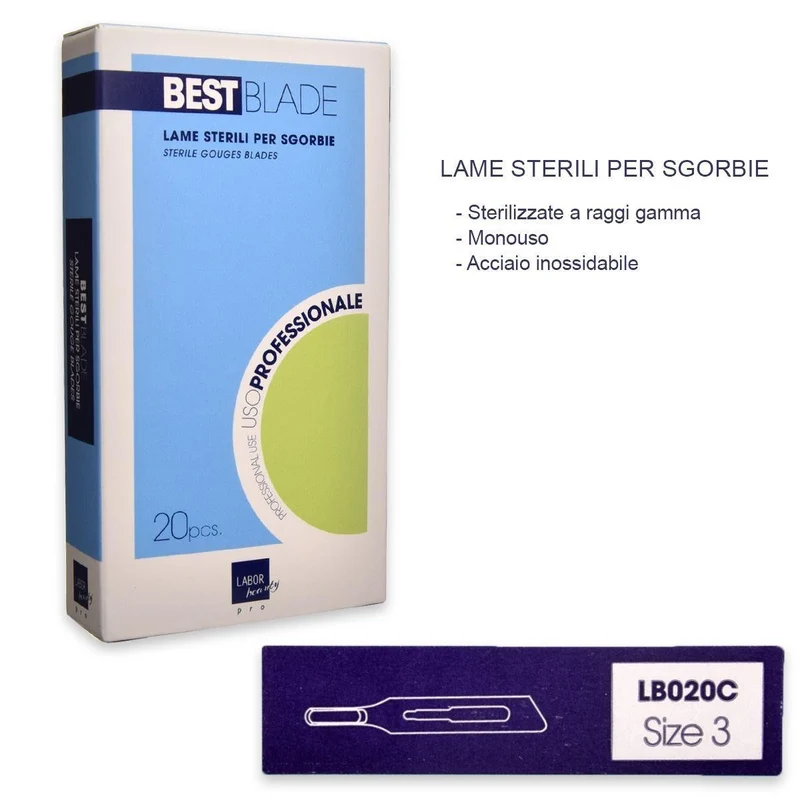 Labor Beauty Blade Lame Bisturi Sterilizzate Misura 3 20 pezzi — Lame Estetiche