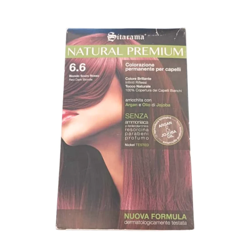 Sitarama Natural Premium 6.6 Biondo Scuro Rosso — Tinta Permanente Capelli