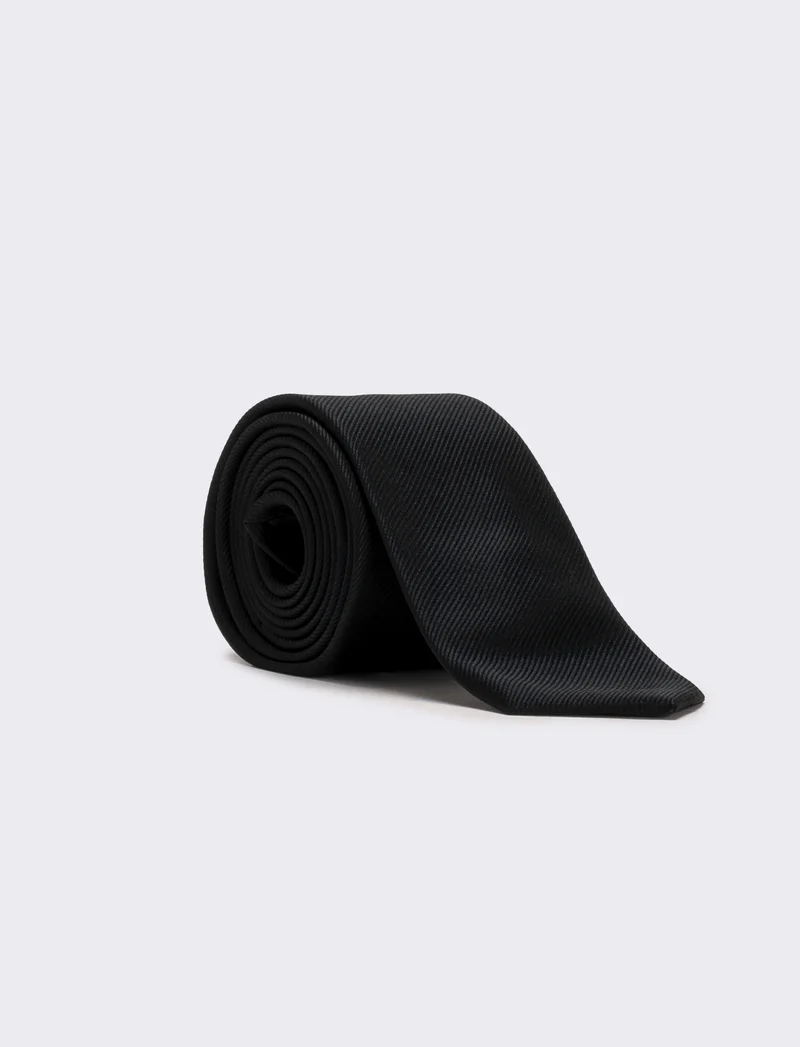 Cravatta uomo 6,3cm + pochette - Nero