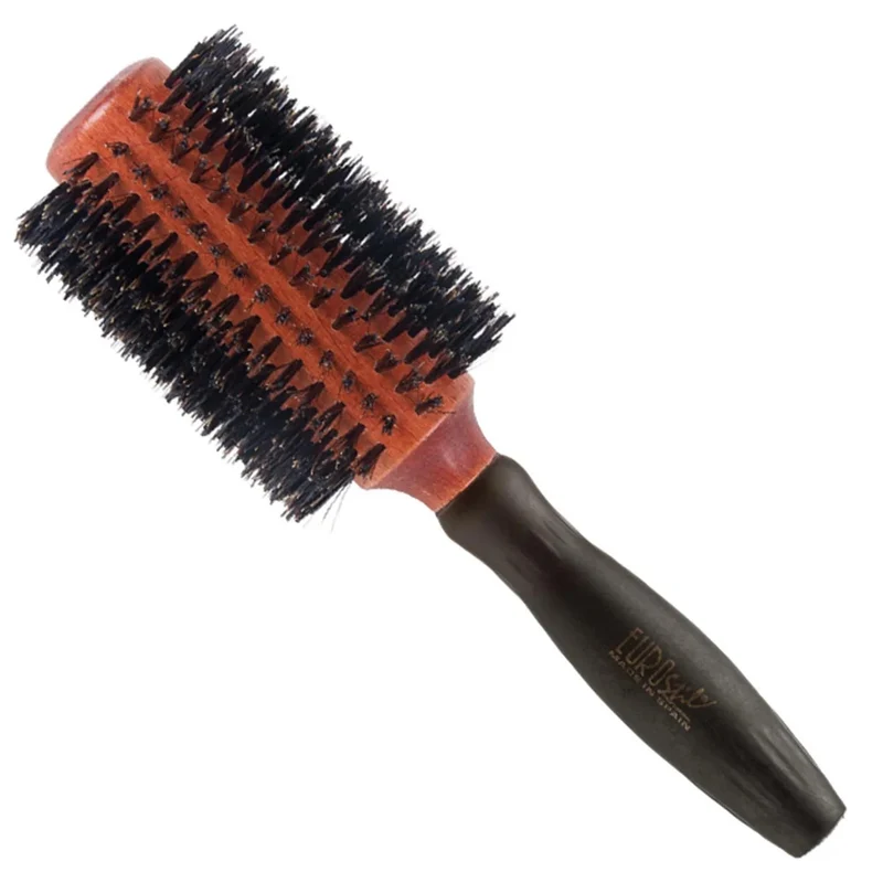 Eurostil Pennello per miscelazione circolare in cinghiale manico in gomma 38mm 1 unità — Spazzola capelli