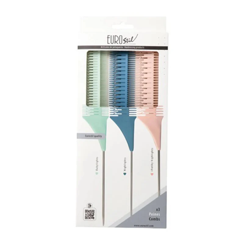 Eurostil Set colori pettini colpi sole 3 pezzi — Pettine