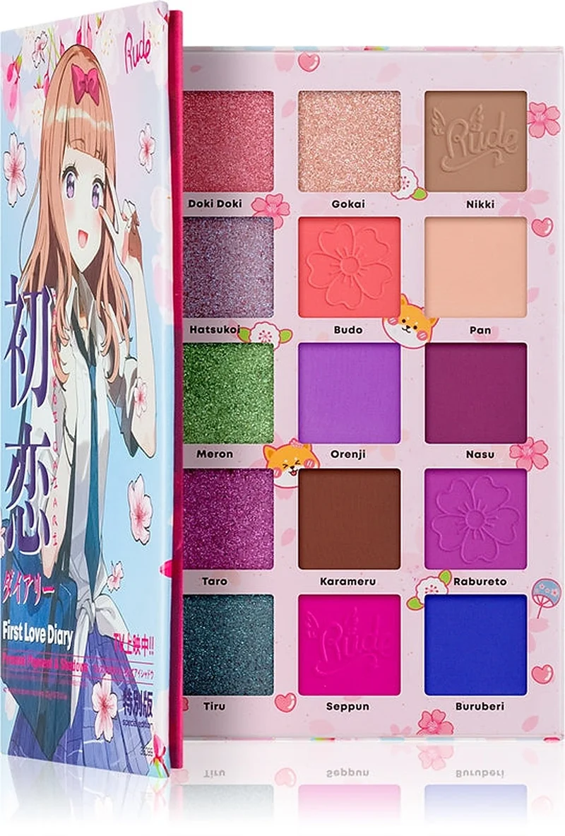 Rude Cosmetics Manga Collection Pigments & Shadows First Love Diary 22 g — Palette Ombretti