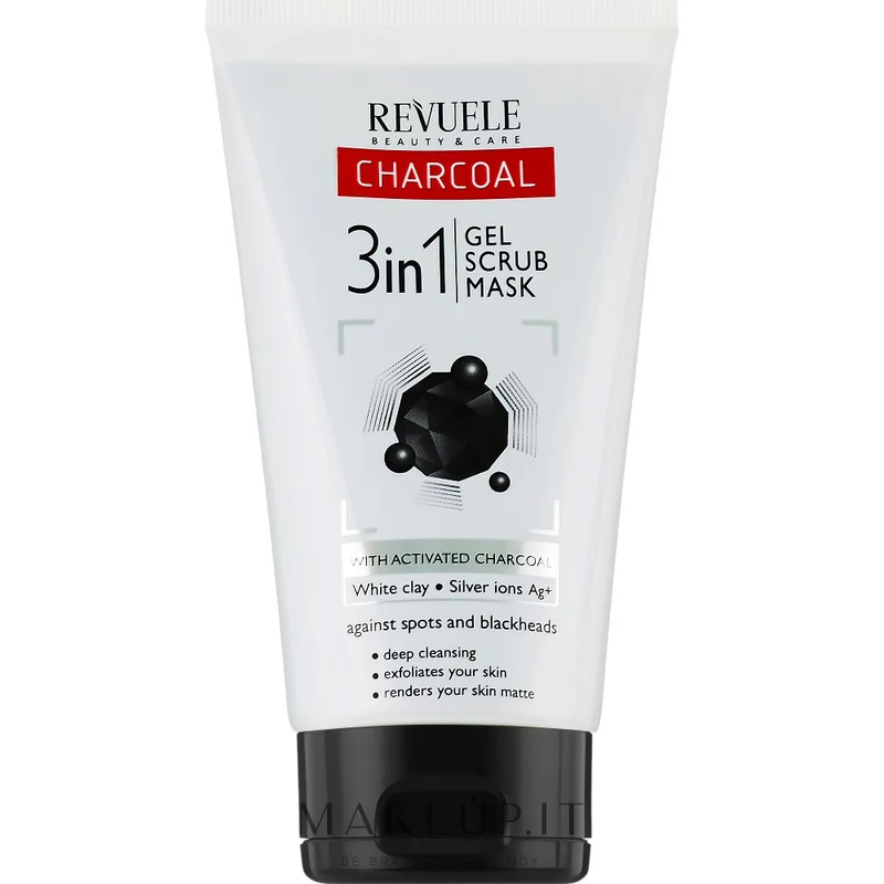 Revuele Charcoal 3in1 150 ml — Gel Detergente al Carbone Attivo