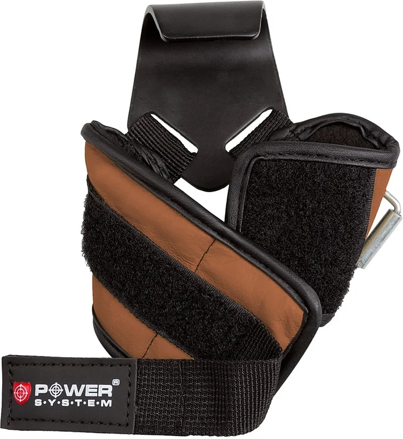 Power System Power Hooks Marrone L — Ganci da Fitness