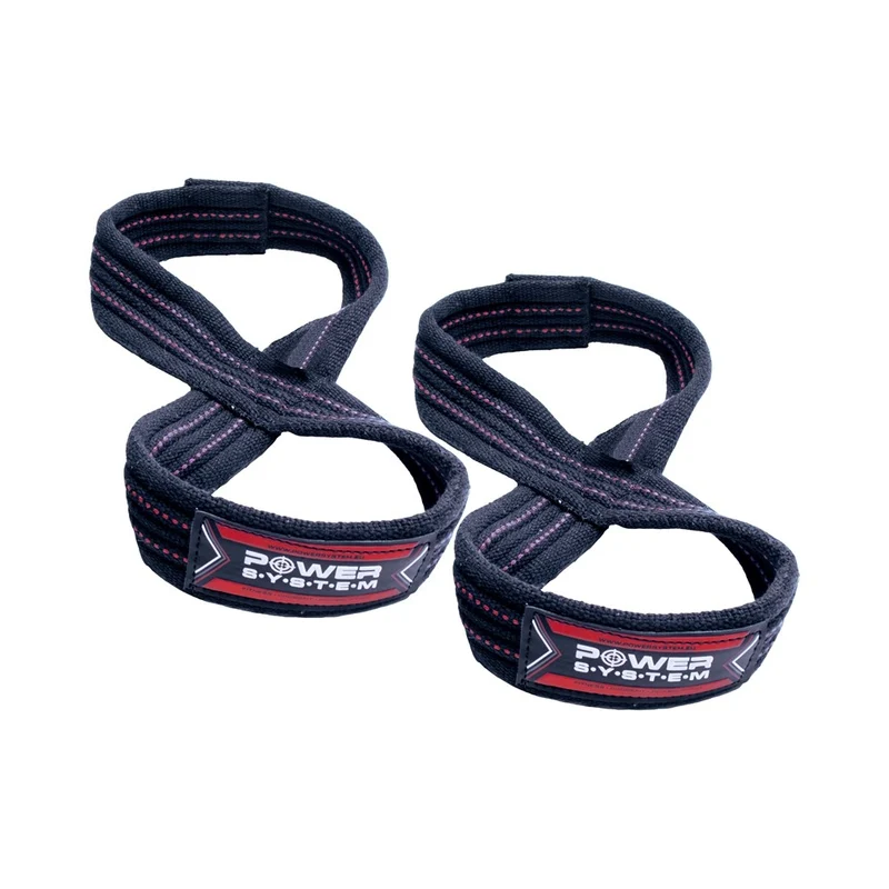 Power System Figure 8 Straps rosso L/XL 2 pezzi — Cinghie per fitness
