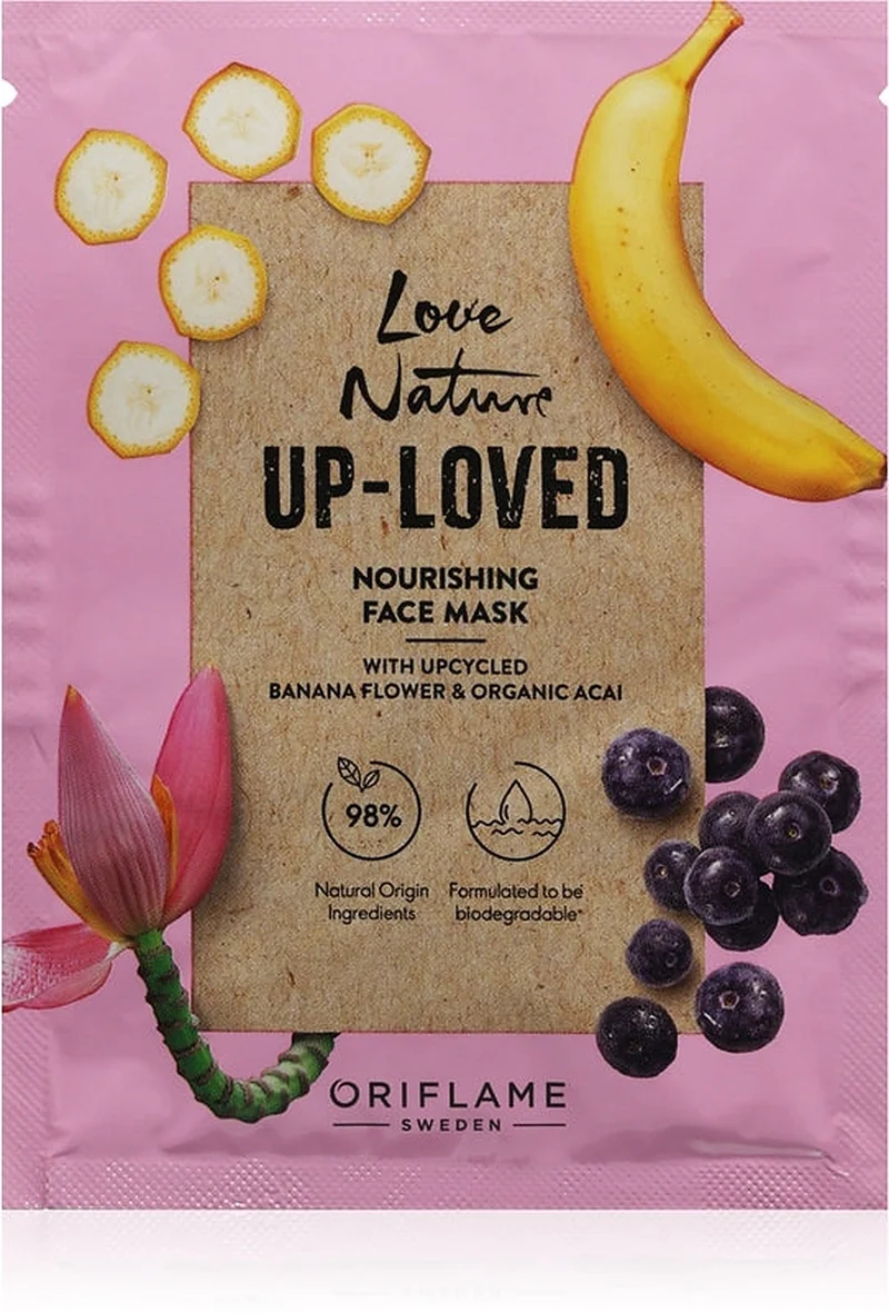 Oriflame Love Nature Up-Loved Banana Flower & Acai maschera idratante 10 ml — Maschera viso