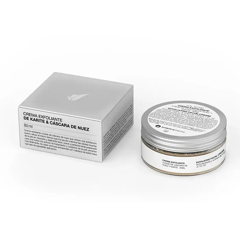 Botánicapharma Crema Viso Esfoliante Guscio Noce e Burro Karitè 80 ml — Scrub viso