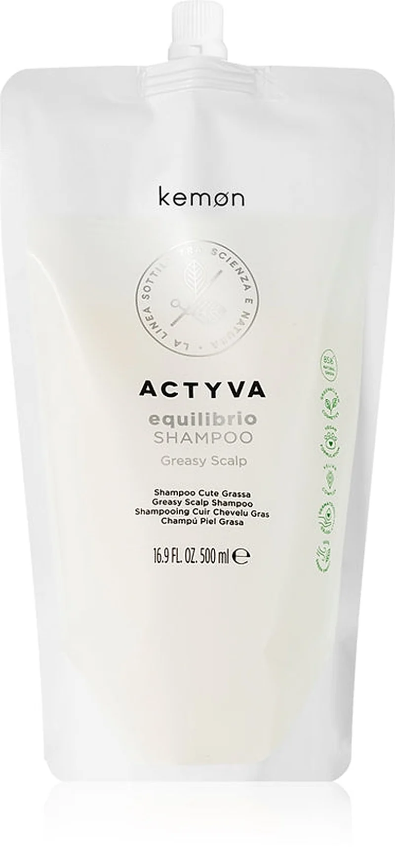 Kemon Actyva Equilibrio Shampoo pulizia profonda 500 ml Ricarica — Shampoo