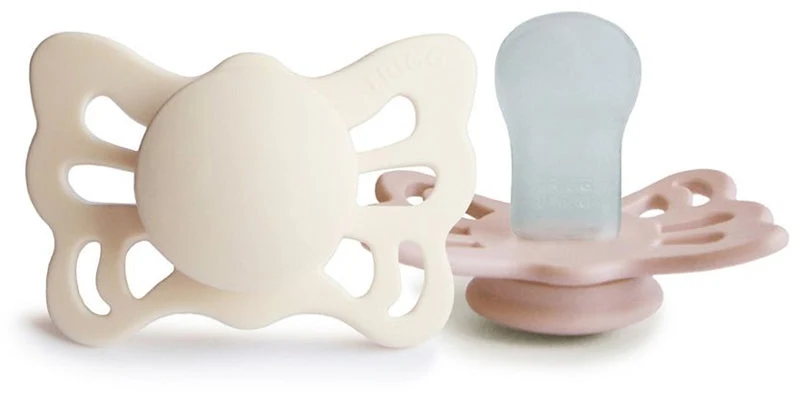 Frigg Butterfly Size 1:0-6 mesi Ciuccio Cream/Blush 2 pezzi — Ciuccio