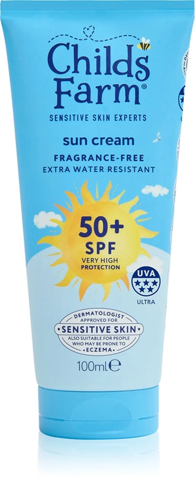 Childs Farm Suncare Crema abbronzante SPF 50+ senza profumazione 100 ml — Crema solare