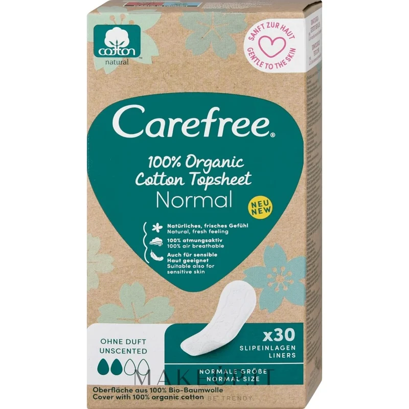 Carefree Organic Cotton Normal 30 pezzi — Igiene intima