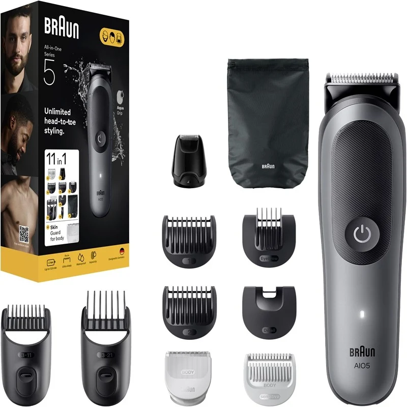 Braun All-In-One Series 5 AIO5560 Set cura capelli corpo — Rifinitore multifunzione