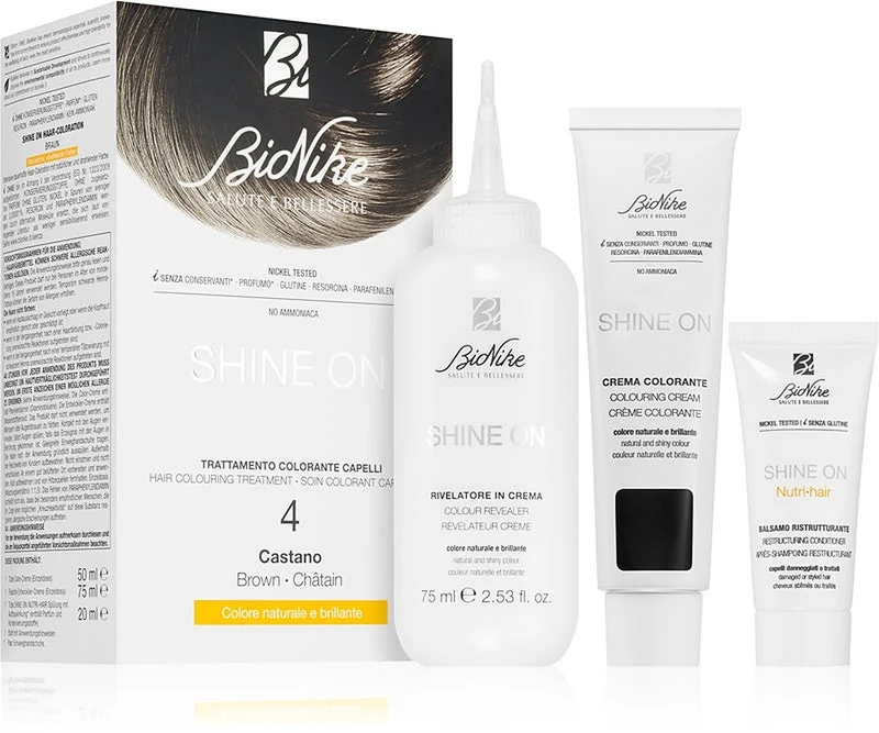 BioNike Shine On 4 Castano — Tinta Permanente Capelli