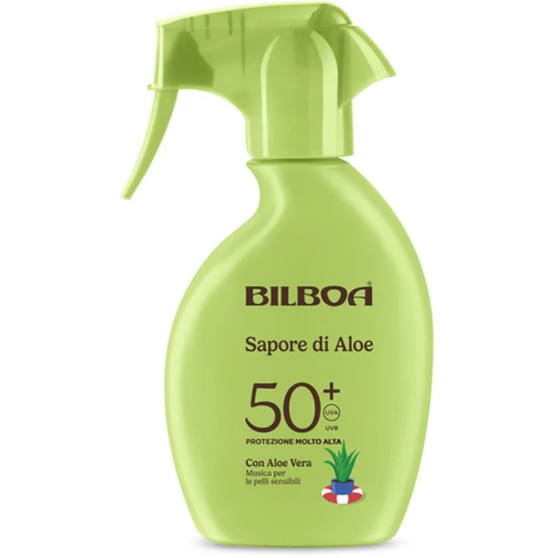 Bilboa Sapore di Aloe Trigger Spray abbronzante con aloe vera SPF 50+ 250 ml — Spray solare
