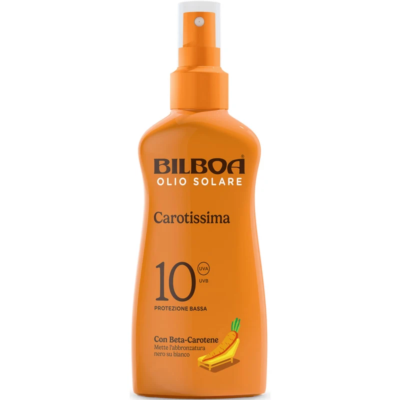Bilboa Carotissima Olio abbronzante con beta-carotene SPF 10 200 ml — Solare abbronzante