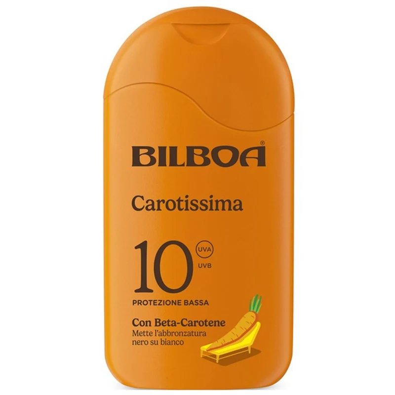 Bilboa Carotissima Crema latte abbronzante con beta-carotene SPF 10 200 ml — Solare abbronzante