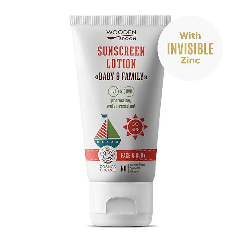 Woodenspoon Baby & Family Lozione corpo protettiva SPF 50 150 ml — Lozione solare