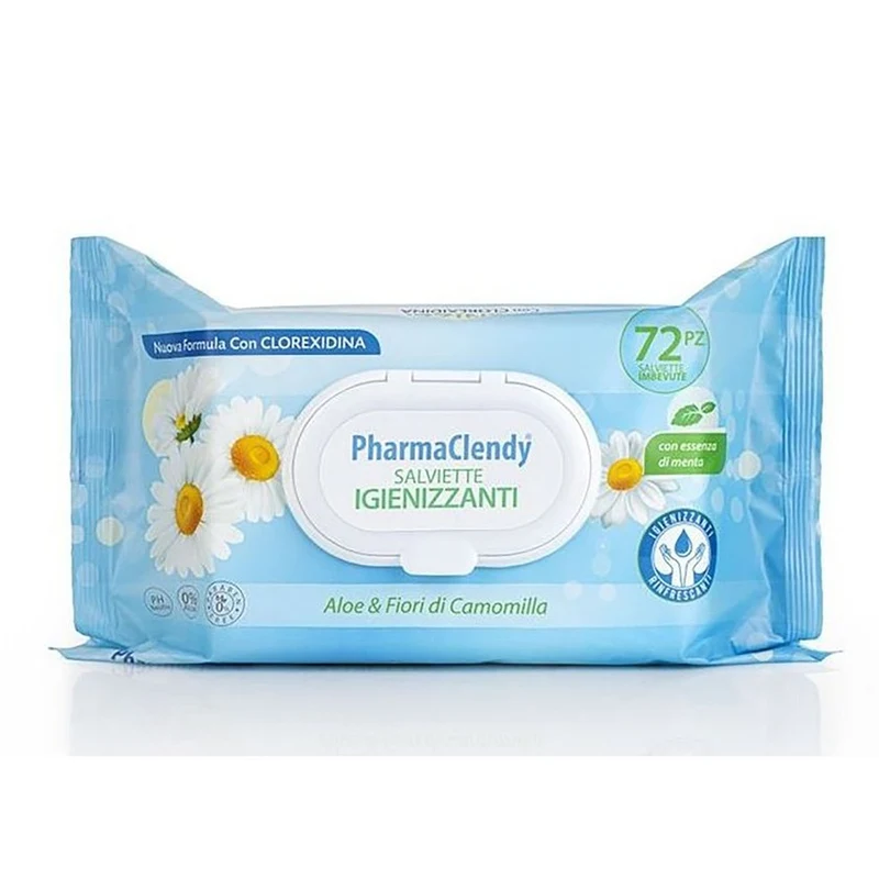 Clendy Salviette Imbevute 72 pezzi Con Antibatterico Clorexidina — Salviette antibatteriche