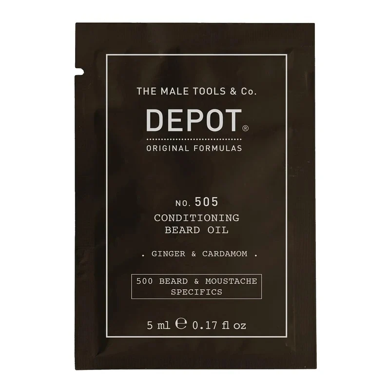 Depot 500 Specifiche per barba e baffi n. 505 Olio da barba zenzero e cardamomo 5 ml — Olio da barba