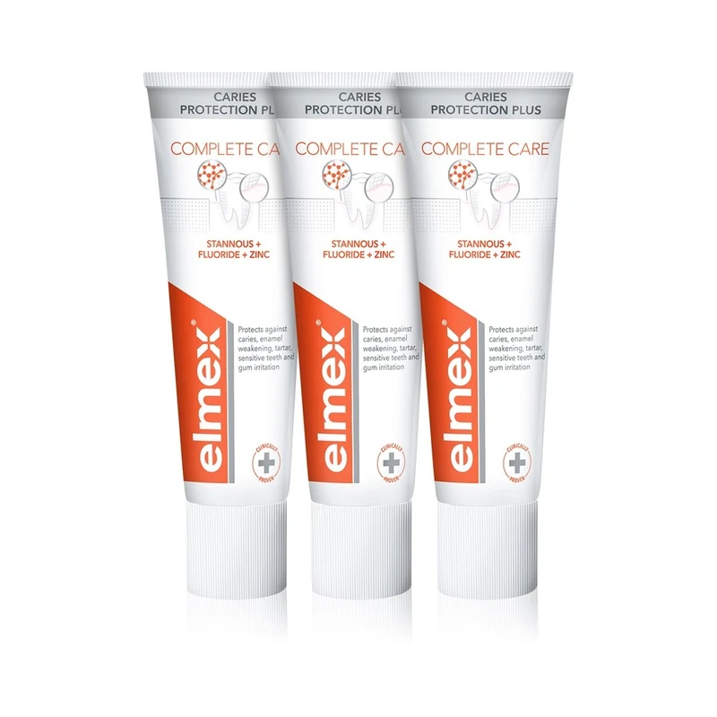 Elmex Dentifricio Protezione Carie Plus Complete Care 3 x 75 ml — Dentifricio