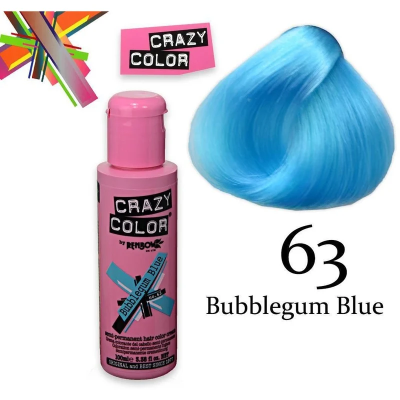 Crazy Color semipermanente Bubblegum Blue 100 ml — Smalto semipermanente