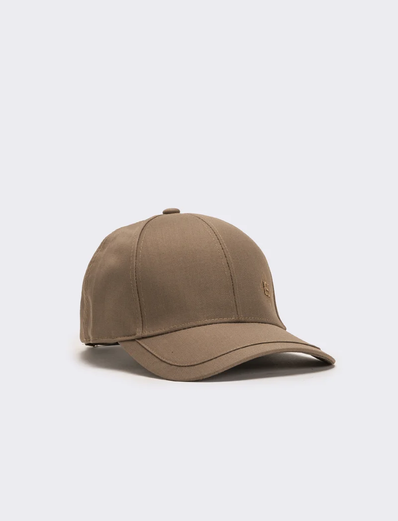 Cappello baseball in nylon con ricamo - Beige