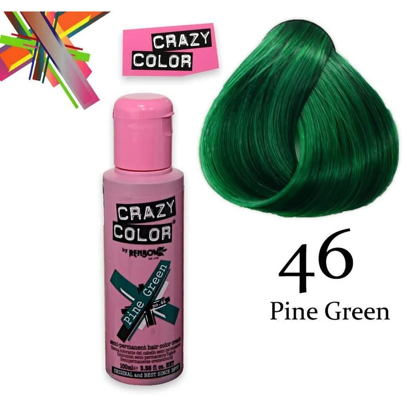 Crazy Color semipermanente Pine Green 100 ml — Smalto semipermanente