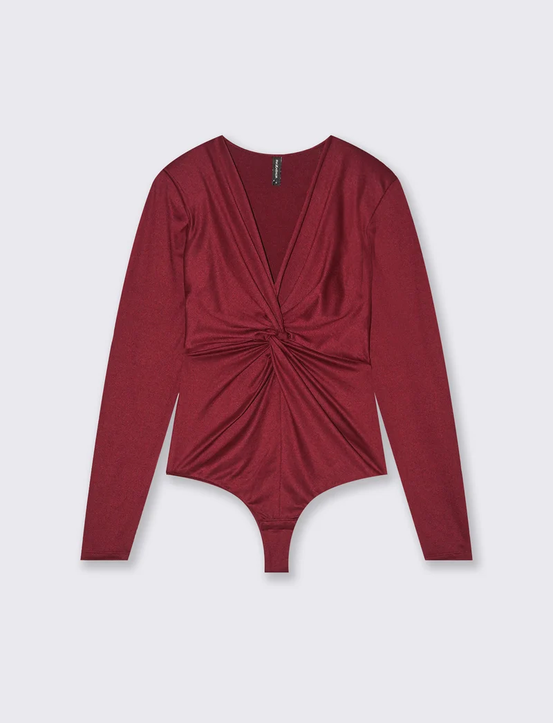 BODY CON SCOLLO A V - Vinaccia