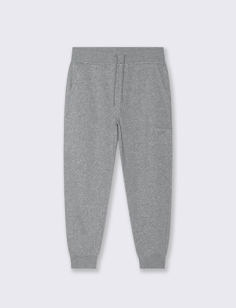 PANTALONI JOGGER IN FELPA CON TASCA LATERALE - Grigio mel.