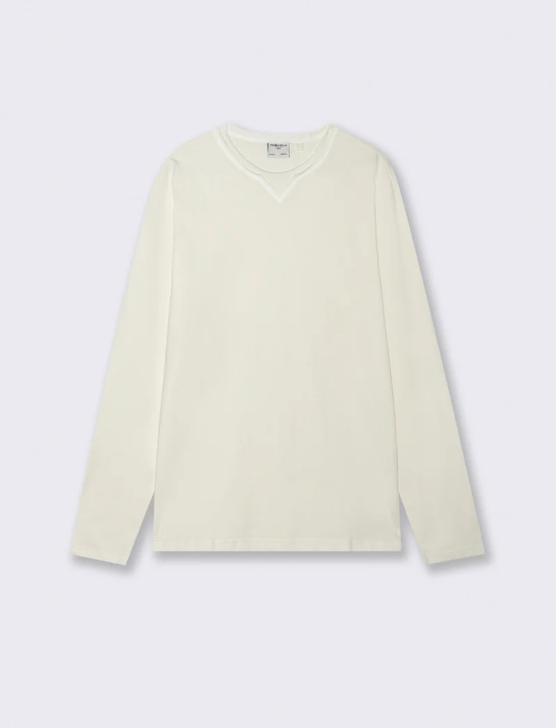 T-shirt finto doppio collo regular fit - Bianco