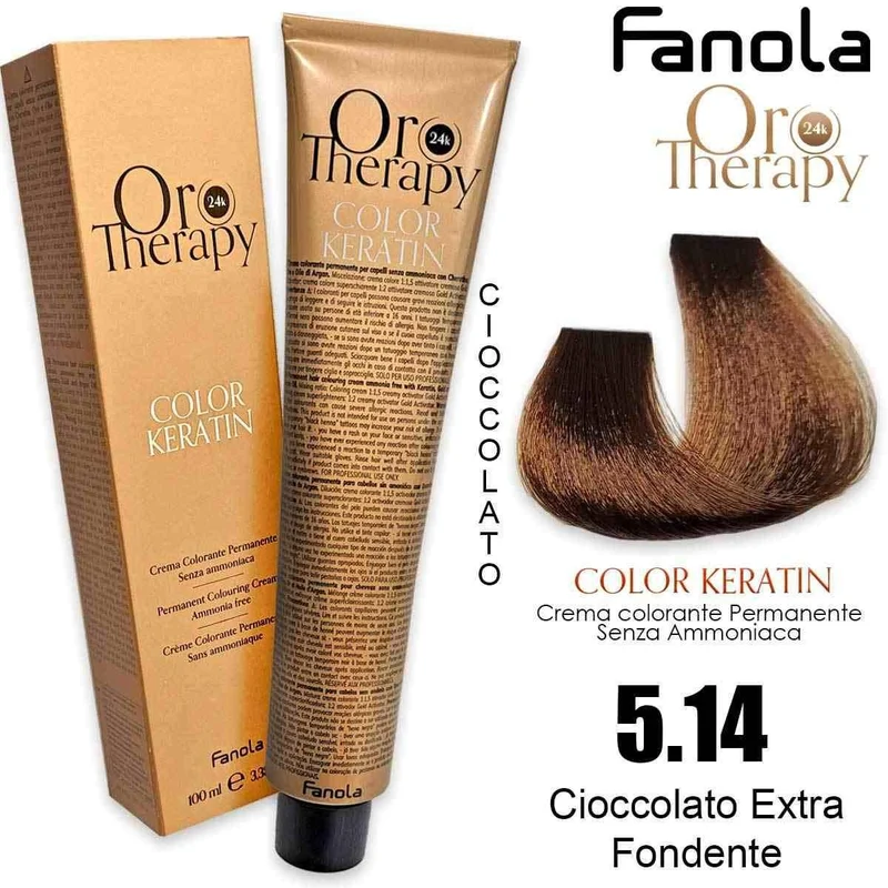 Fanola Oro Therapy Color Keratin Oro Puro 5,14 100 ml — Colorante per capelli