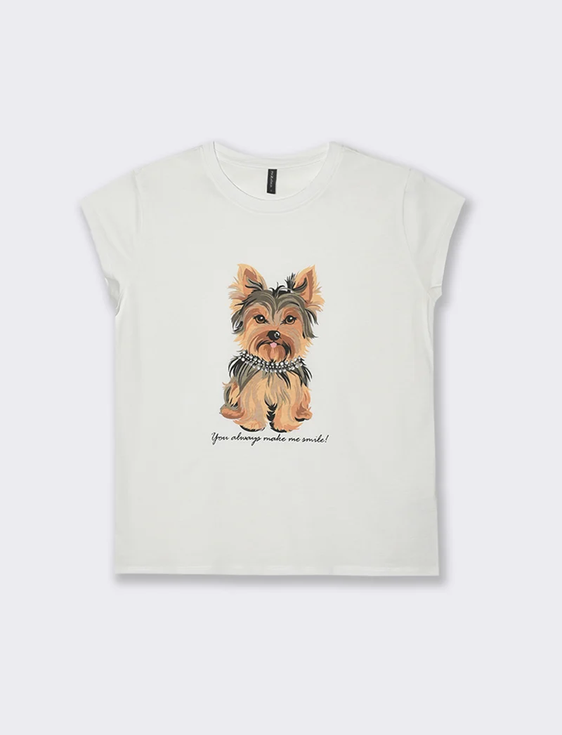 T-SHIRT CON STAMPA E APPLICAZIONI - var 2