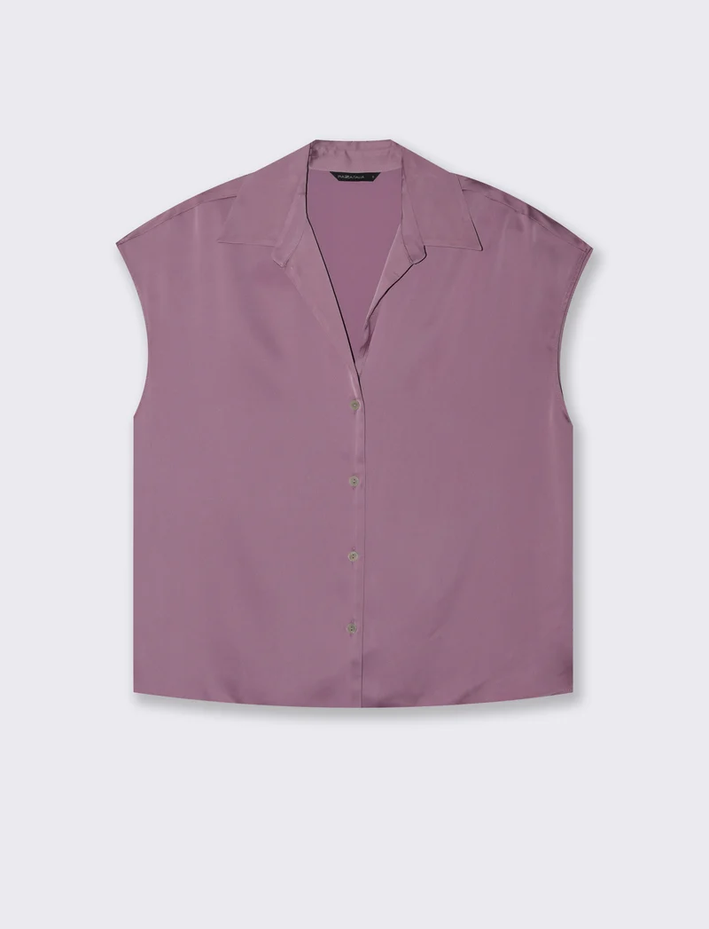 CAMICIA CON MANICHE AD ALETTA - Viola malva