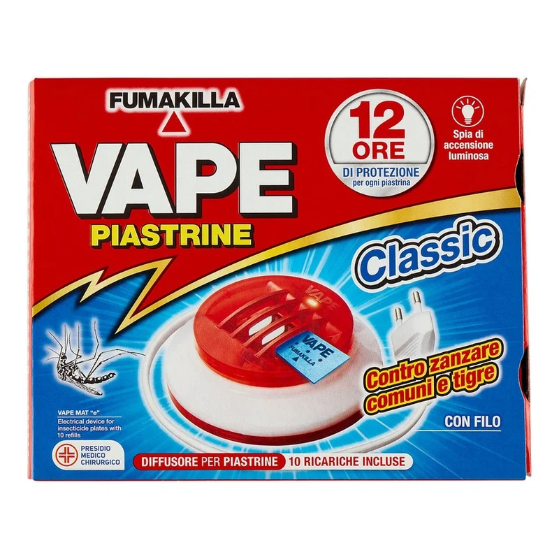 Vape Elettroemanatore Piastrine Con Filo + 10 Piastrine Classic — Antizanzare elettrico