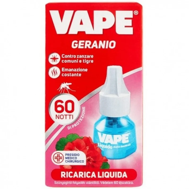 Vape Liquido Ricarica Insetticida 60 Notti Geranio — Insetticida liquido