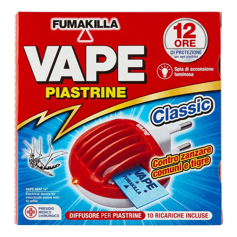 Vape Elettroemanatore Piastrine Con Spina + 10 Piastrine Classic — Dispositivo antizanzare