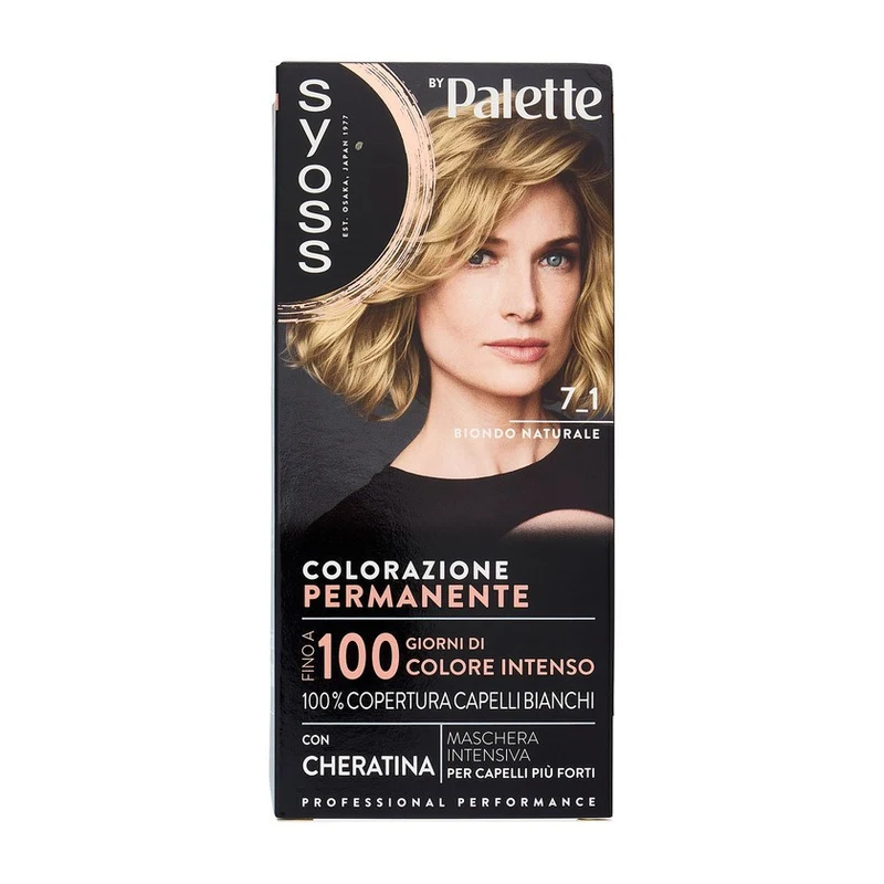 Syoss Permanent Cool Color 7.1 Biondo Naturale — Colorazione permanente per capelli