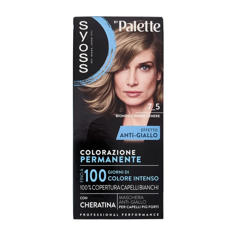 Syoss Permanent Cool Color 7.5 Biondo Chiaro Cenere — Colorazione capelli