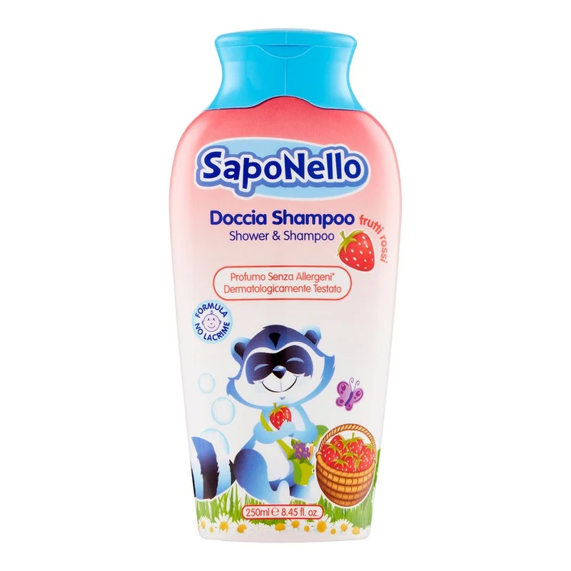 Saponello Doccia Shampoo Idratante Frutti Rossi 250 ml — Bagnoschiuma shampoo