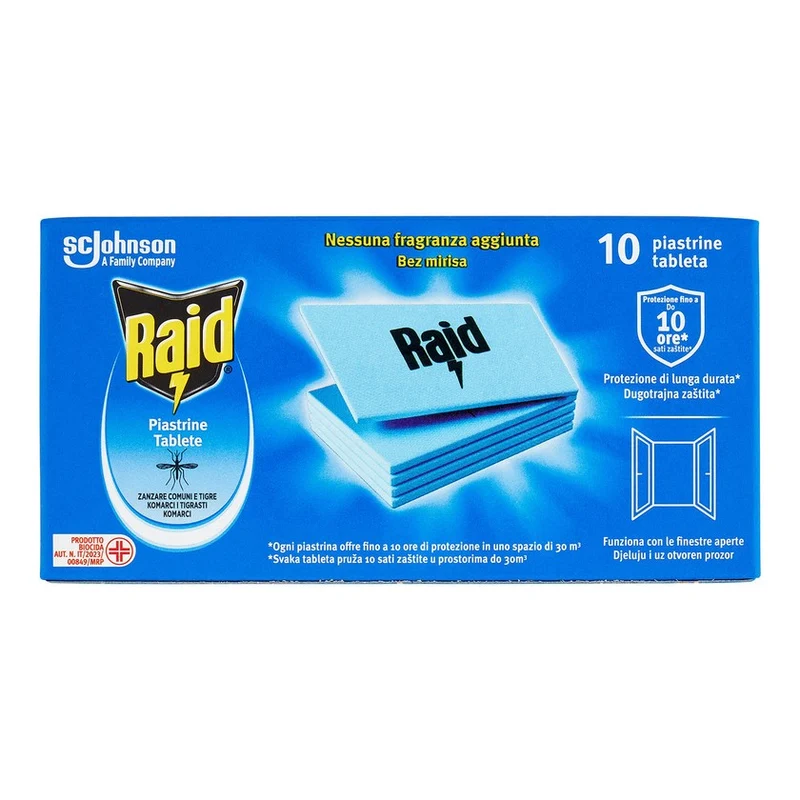 Raid Piastrine Antizanzare 10 pezzi — Repellente zanzare