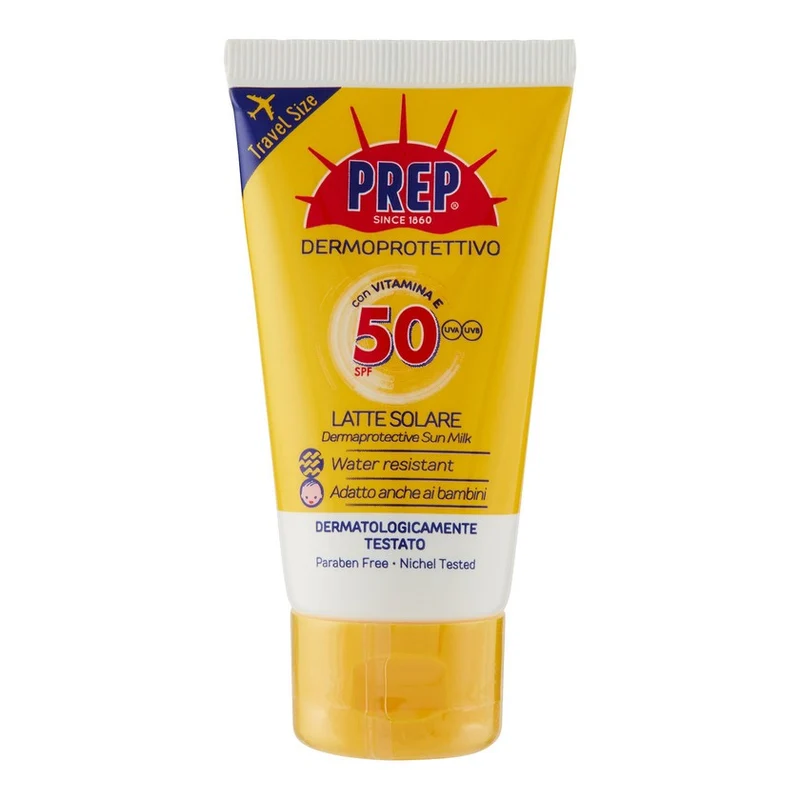 Prep Solare Latte Dermoprotettivo SPF50 Con Vitamina E Water Resistant 50 ml — Crema solare