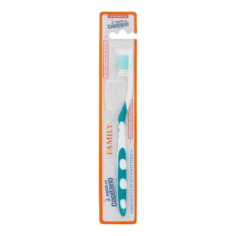 Pasta Del Capitano Spazzolino Da Denti Family Ergonomico Setole Medie — Spazzolino da denti