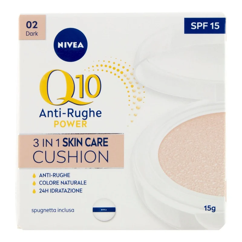 Nivea Q10 Plus Anti-Age 3 in 1 Skin Care Cushion 02 Dark 15 g — Fondotinta