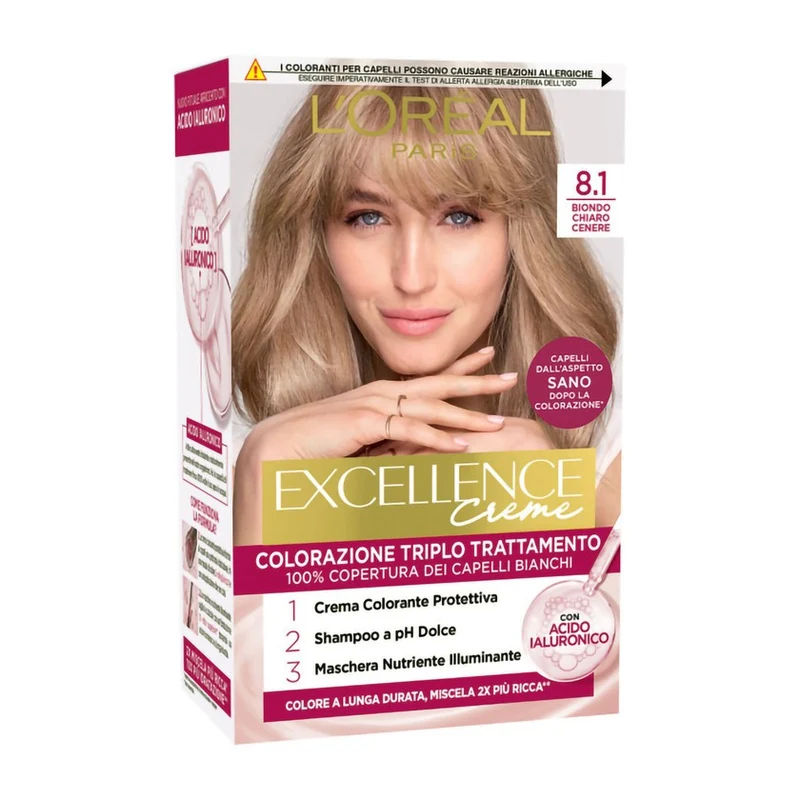 L'Oréal Paris Excellence Biondo Chiaro Cenere 8.1 — Colore Capelli