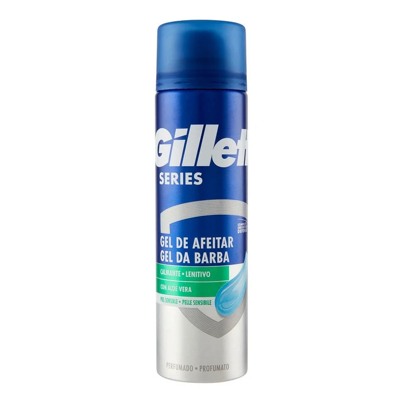 Gillette Gel Da Barba Lenitivo Con Aloe Vera Pelle Sensibile 200 ml — Gel da barba